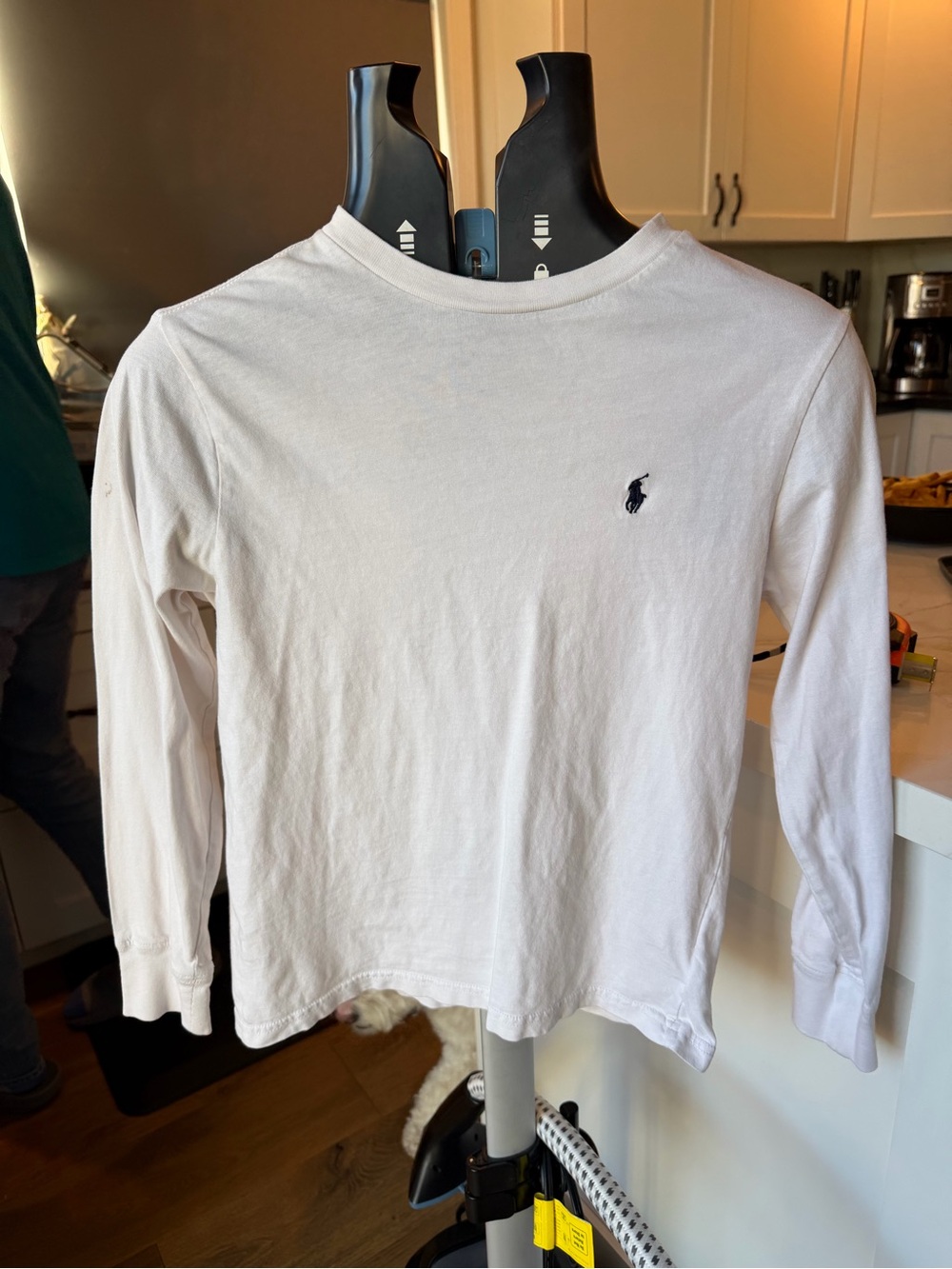 Polo by Ralph Lauren White Long-Sleeve Crew Tee with Navy Pony